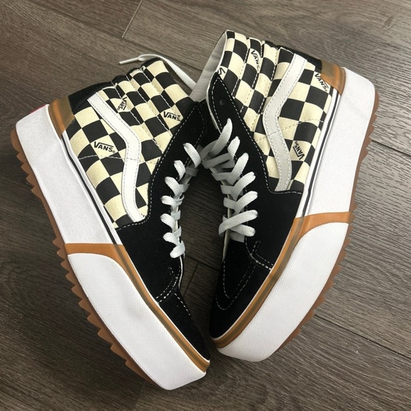 Vans sk8 hi stacked Checkerboard High-Top Sneakers - Picture 2 of 8